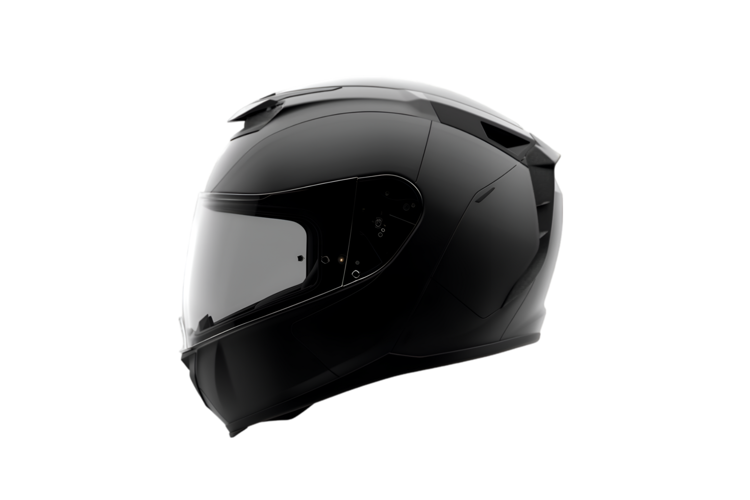 Sleek Black Motorcycle Helmet Side View Safety Gear png