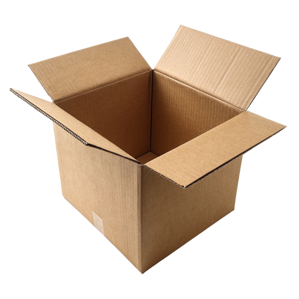 Empty Cardboard Box Open Package Delivery Shipping Brown png