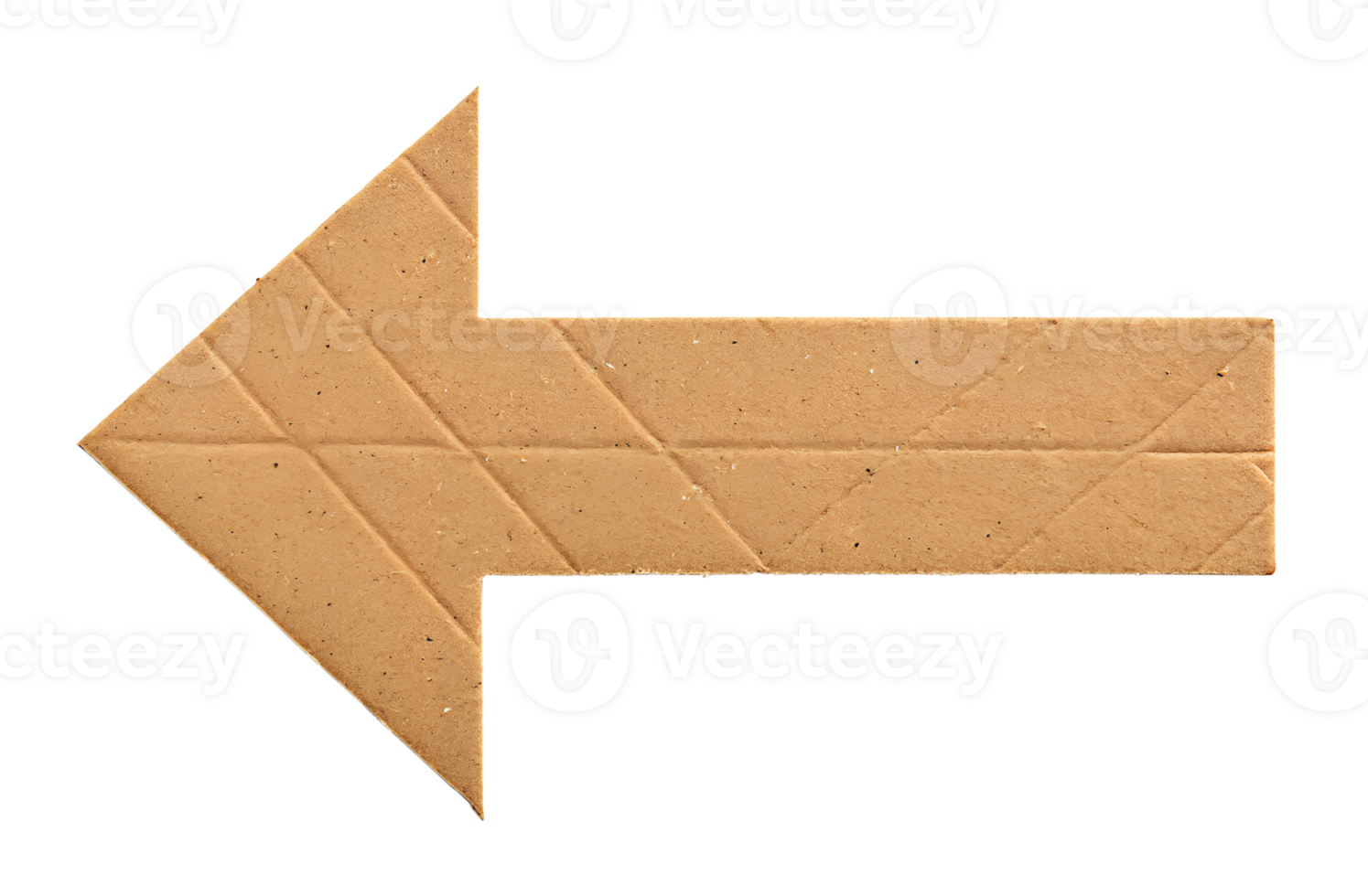 An arrow made out of brown paper png