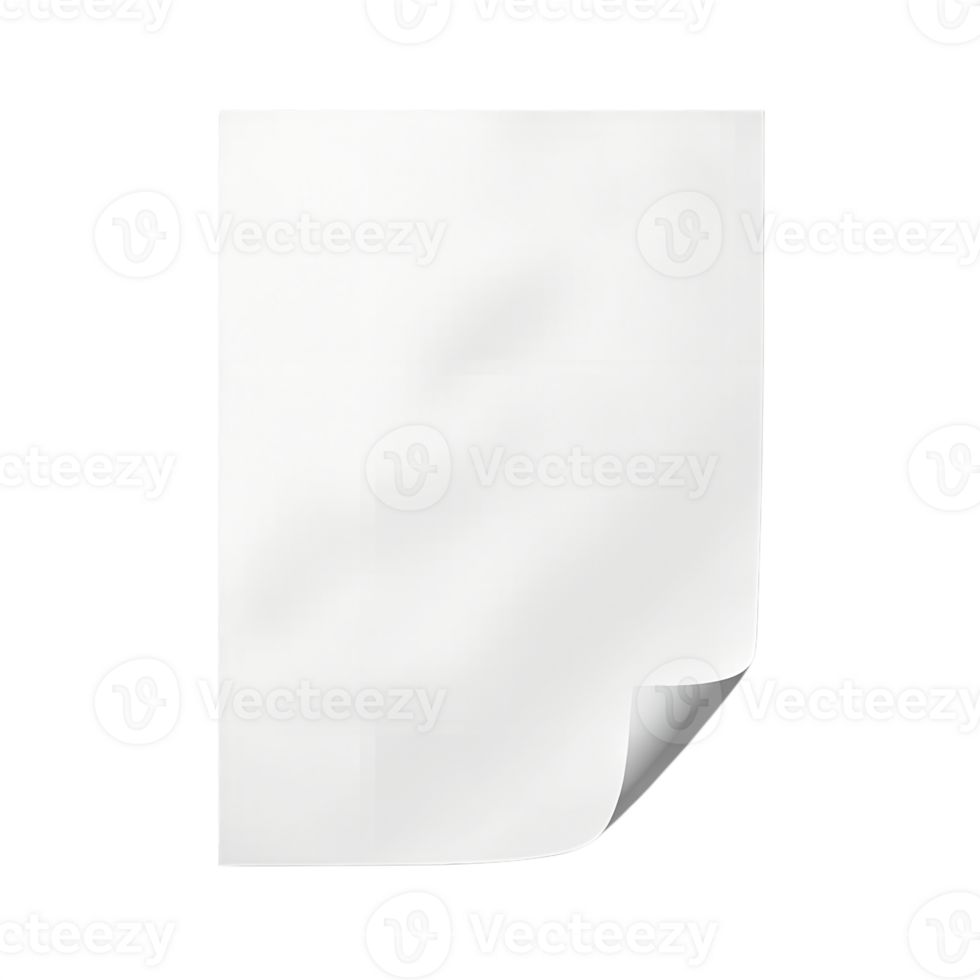 A sheet of paper with a corner cut out png