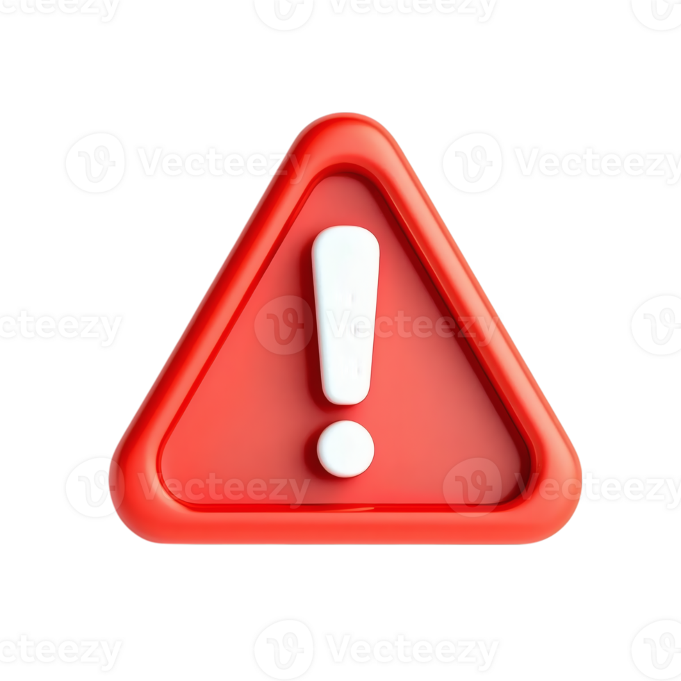 A red triangle with an exclamation sign on it png