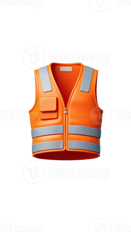 An orange vest with reflective strips on it png