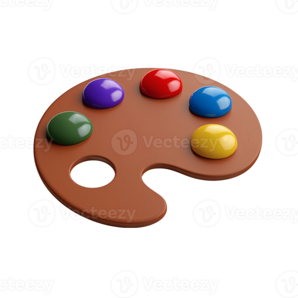 A palette with colorful paint on it png