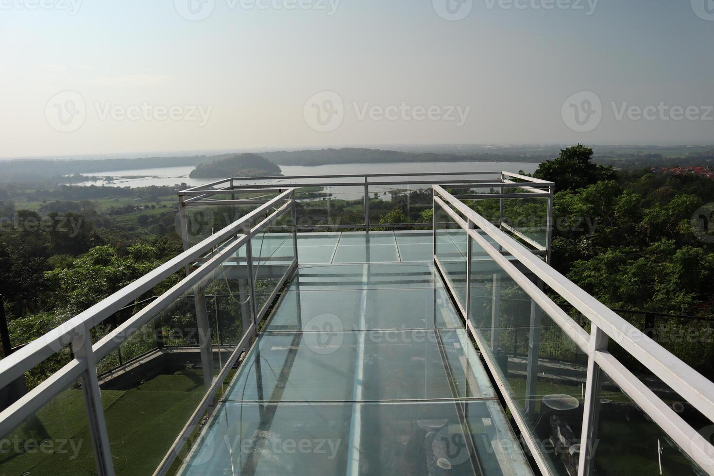 glass bridge on the mountain photo