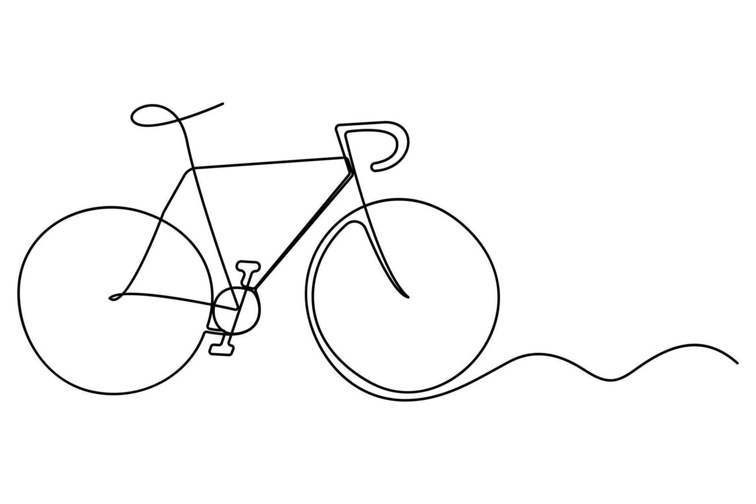 Bicycle in continuous single line style for abstract sport activity and motion concept illustration vector