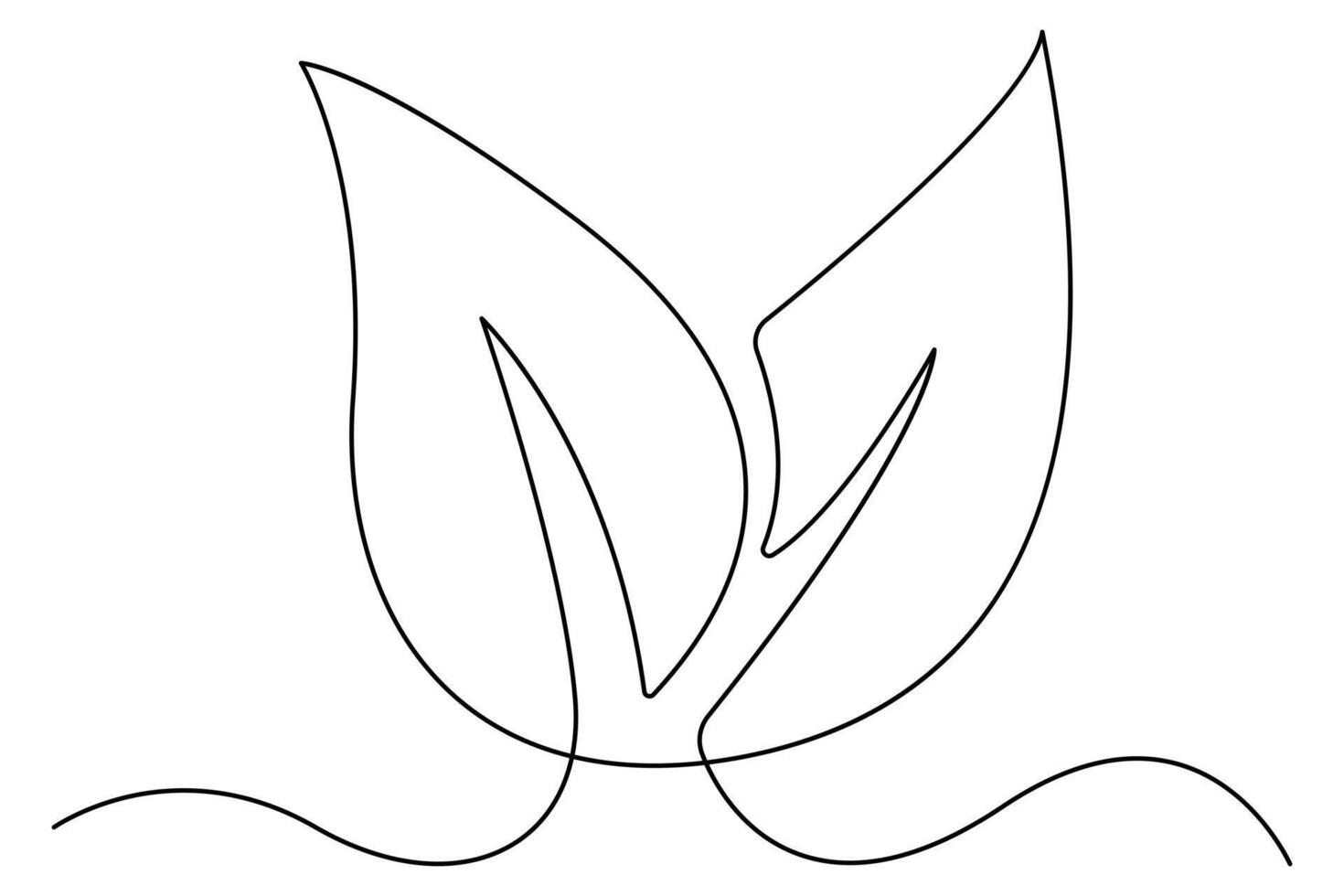 Modern one line leaf icon in abstract continuous drawing for nature, wellness, and eco designs vector