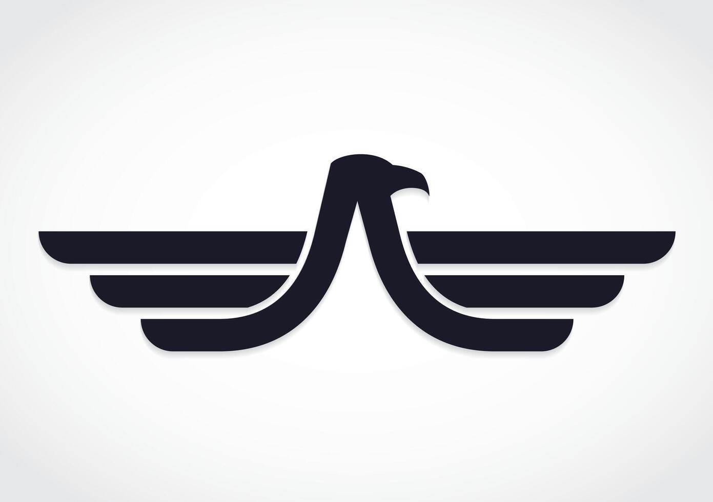 stylized eagle linear wings logo desing vector