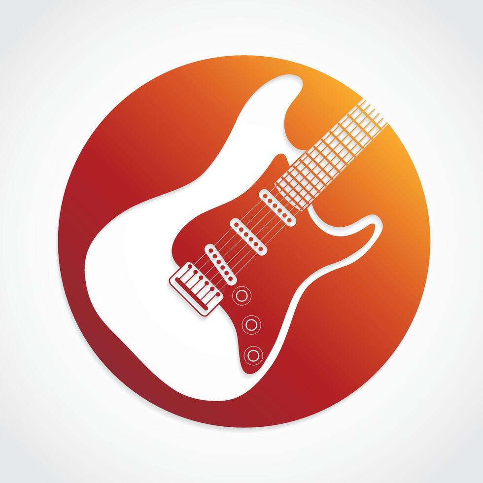 Electric guitar on a colorful background vector
