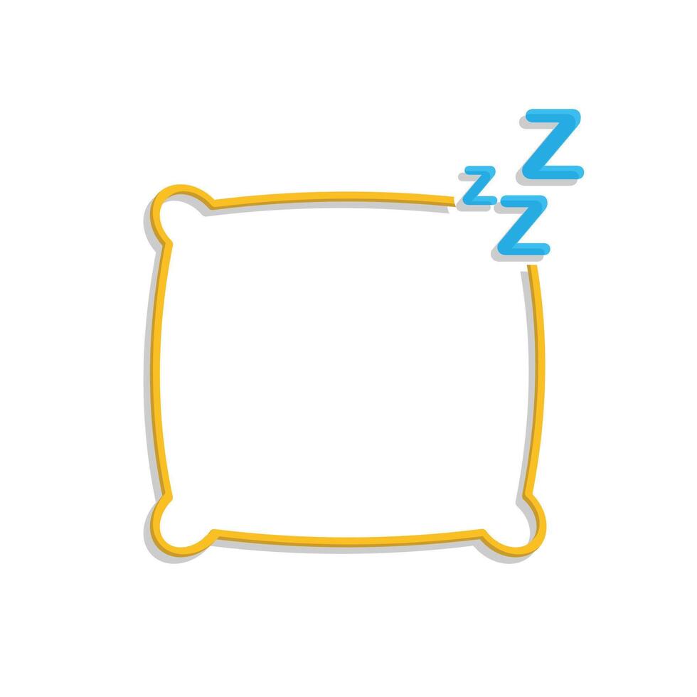 Mindfulness icon. Nap or rest. Pillow with letter Z. mental health, calmness, exercise. Mixed design style vector