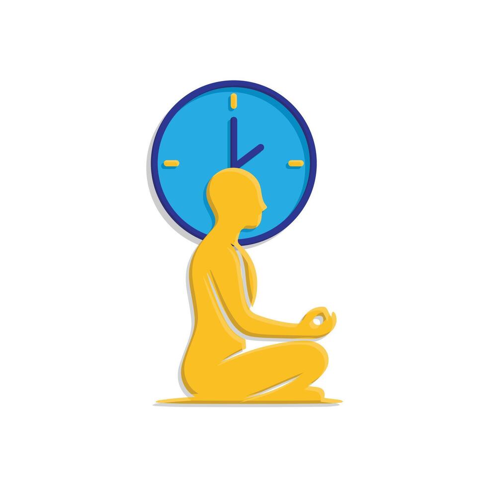 Mindfulness icon. Meditation and yoga. Lotus sitting person with circular aura. mental health, calmness, concentration. isometric design style vector