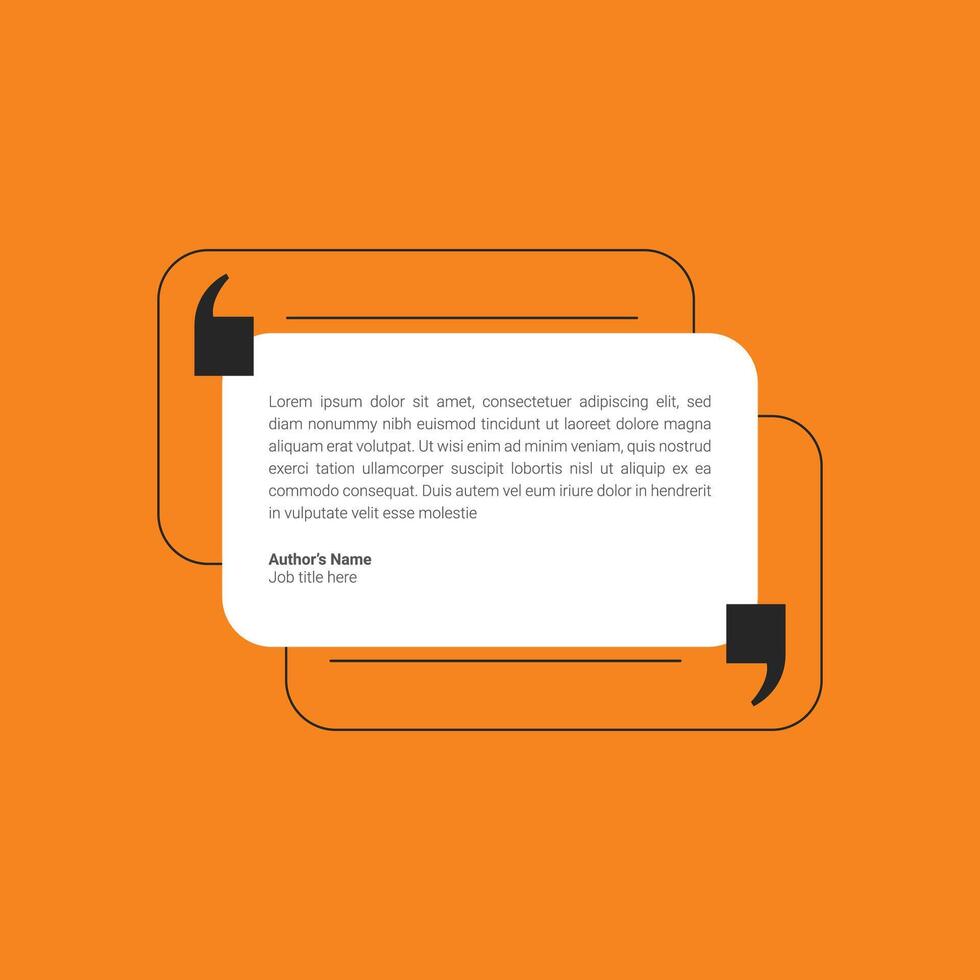 Modern testimonial quote box template for social media and customer reviews. Editable design. Communication or suggestion testimonial in chat bubble design. Bubble testimonial banner vector