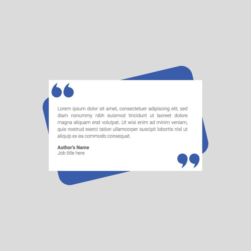 Modern testimonial quote box template for social media and customer reviews. Editable design. Communication or suggestion testimonial in chat bubble design. Bubble testimonial banner, quote. Elegant vector