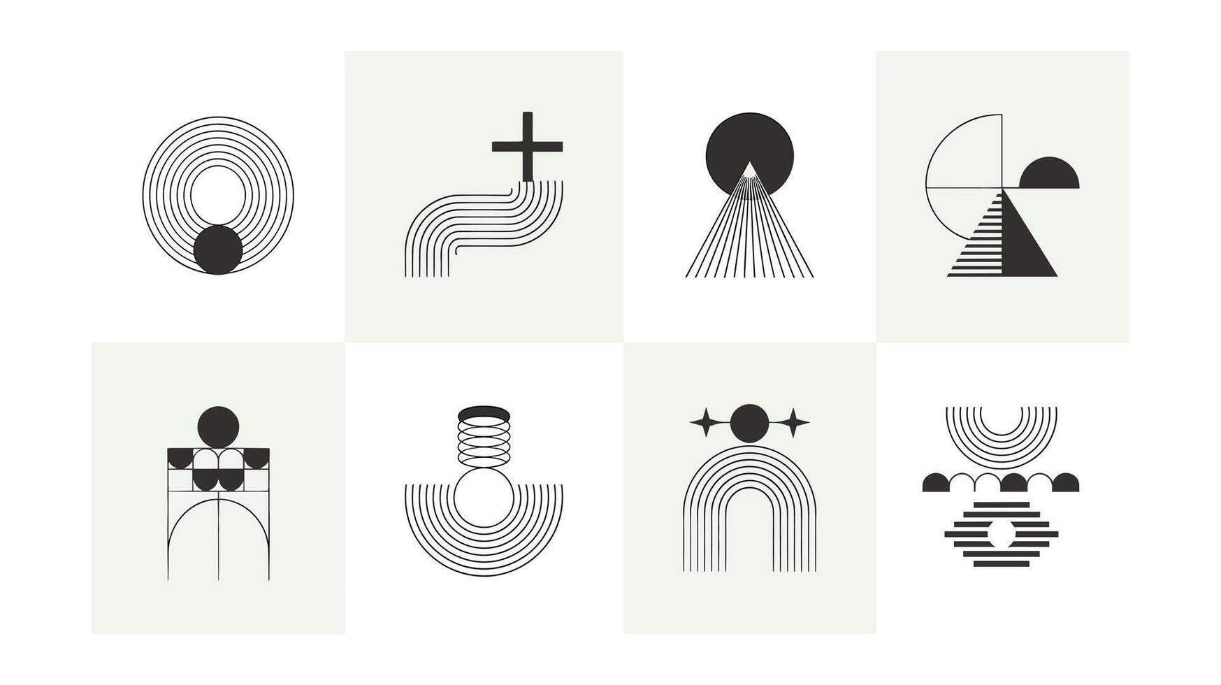 Modern Abstract Geometric Art Set Minimalist Graphic Design Collection vector
