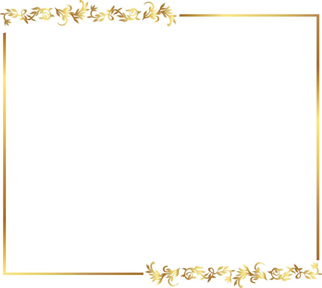 Flowers golden Frame Golden warm gold border vector