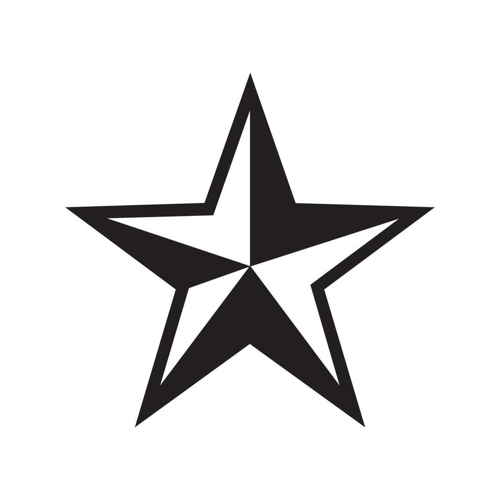 Bold black geometric star shape silhouette isolated on white background vector