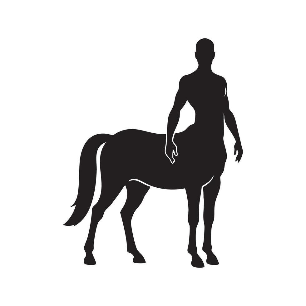 Mythical centaur creature silhouette isolated on white background vector