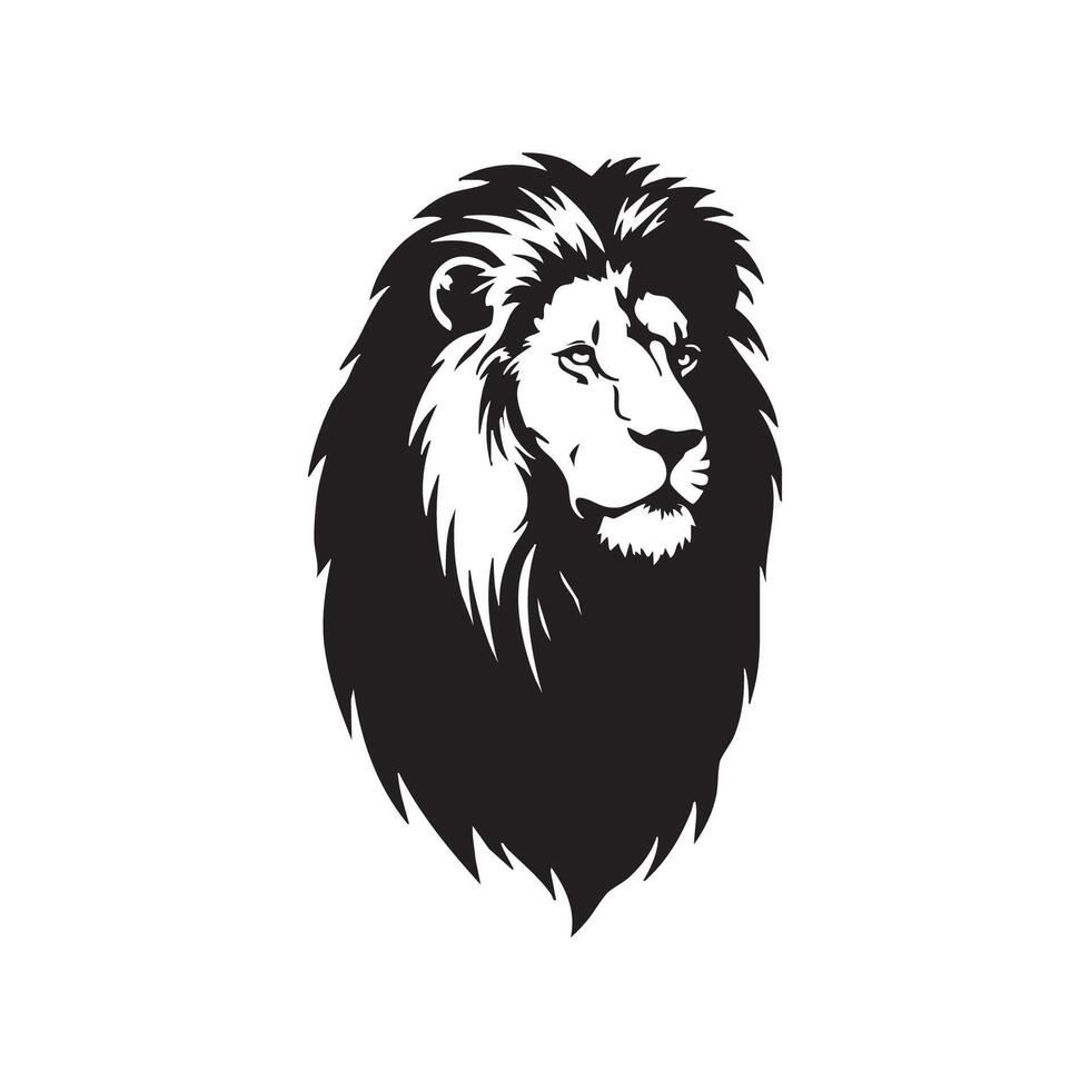 Lion head silhouette isolated on white background vector