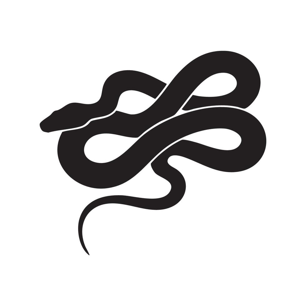 Black coiled snake silhouette isolated on white background vector