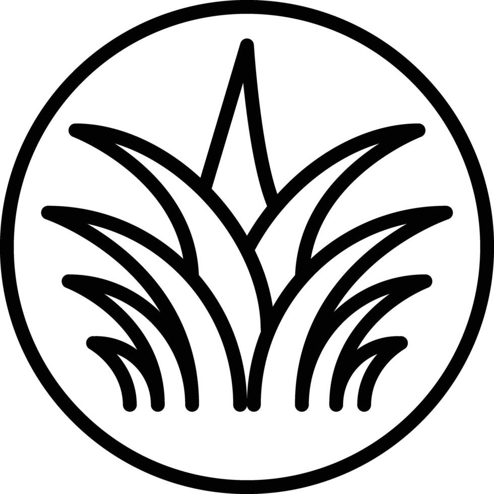 A black and white logo of a plant in a circle vector