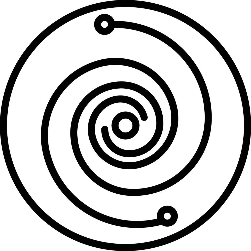 A spiral symbol with a circle in the middle vector