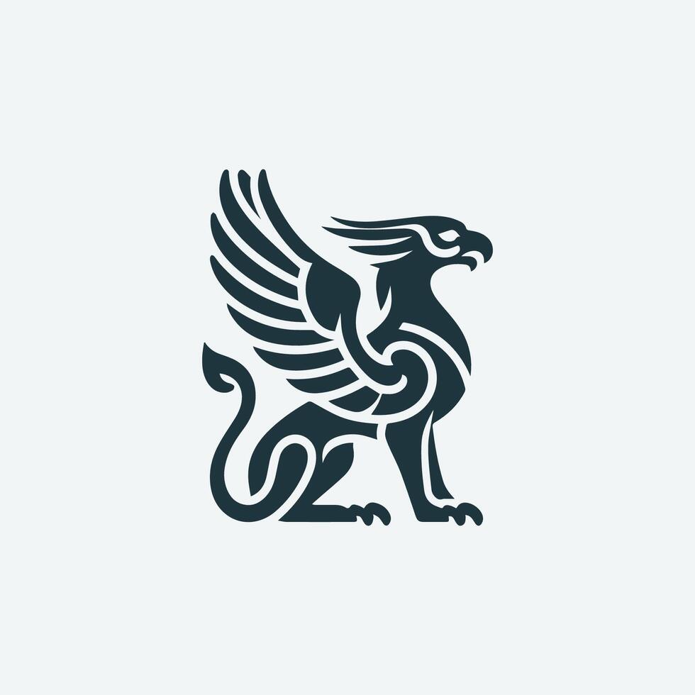 a black and white logo of a winged dragon vector