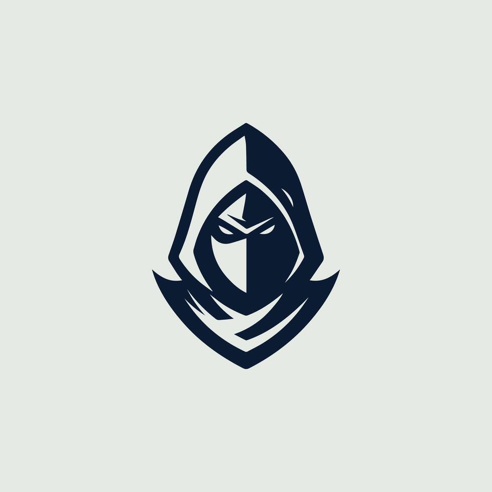 a black and white logo for a ninja vector