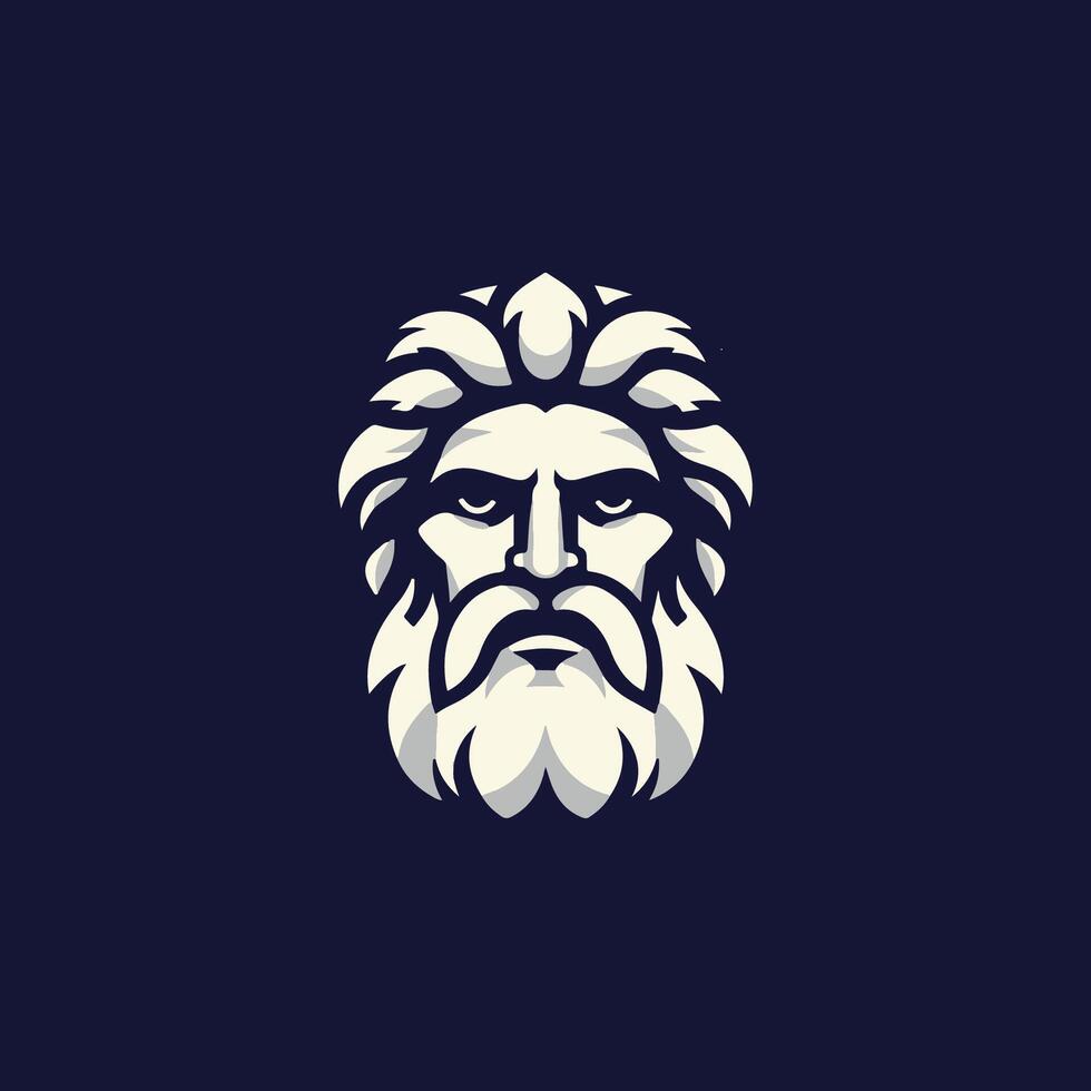 the head of a man with a beard on a dark background vector
