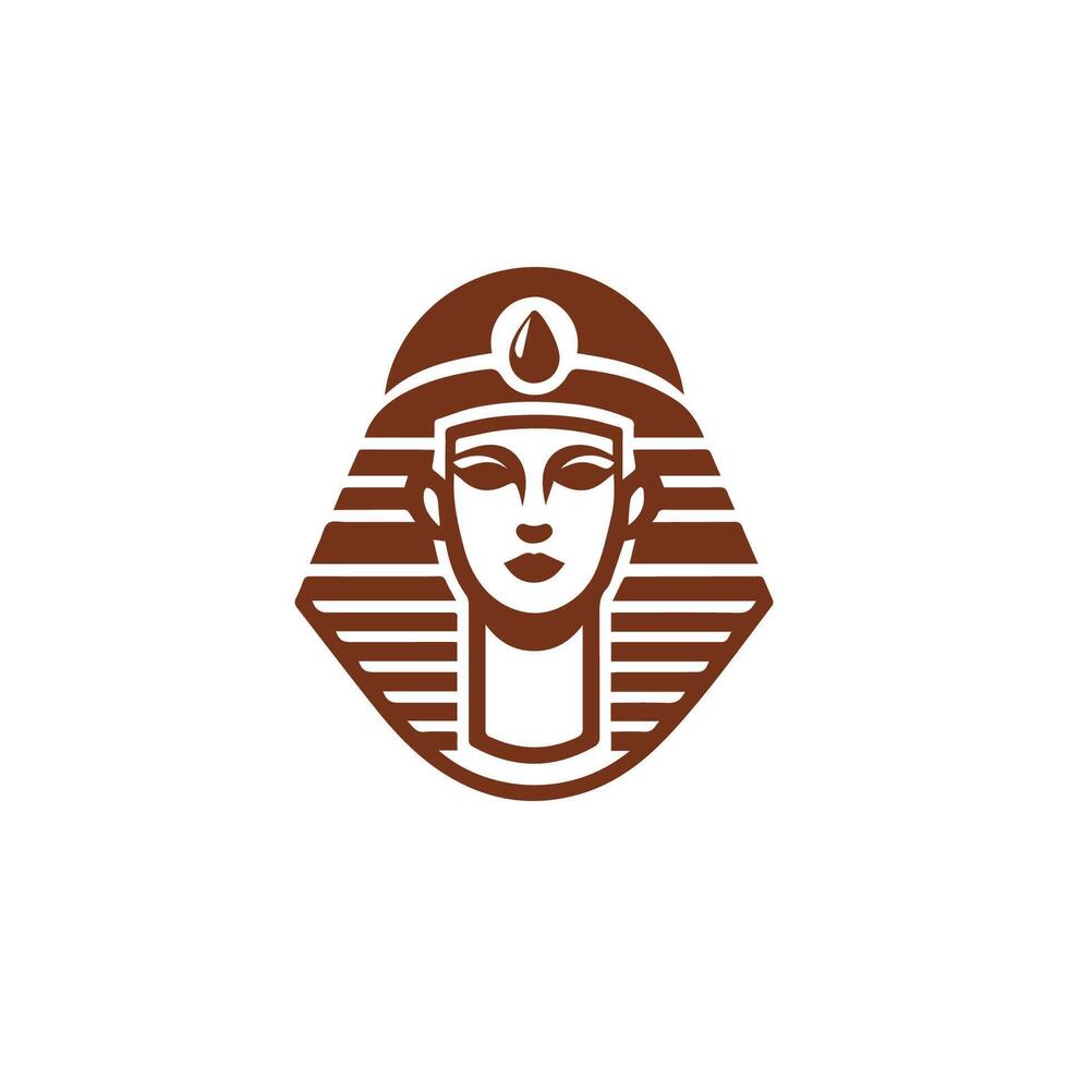 the head of an egyptian pharaoh is shown in a brown and white design vector