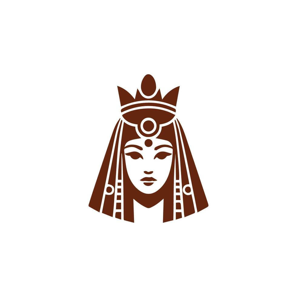 symbol egyptian woman with a crown on her head vector
