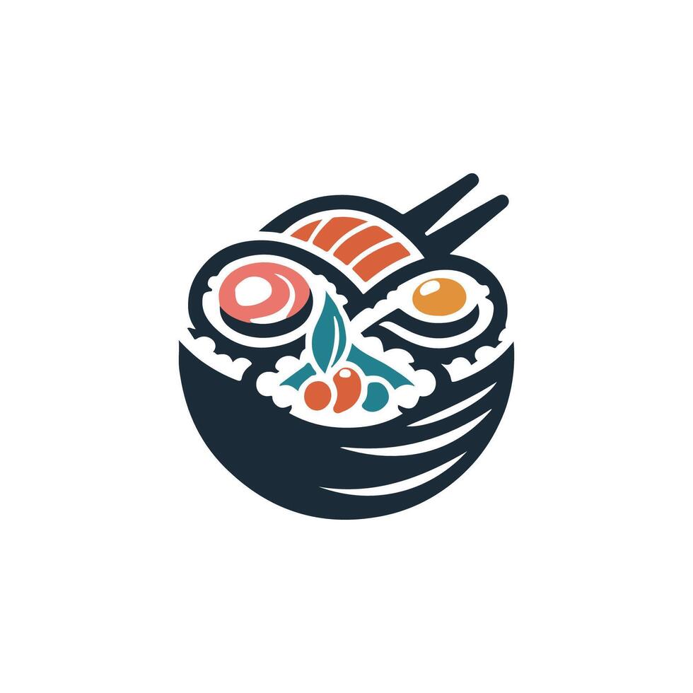 a logo for sushi restaurant vector