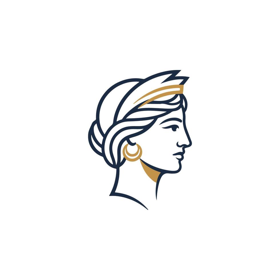 the head of a woman with a crown on her head vector