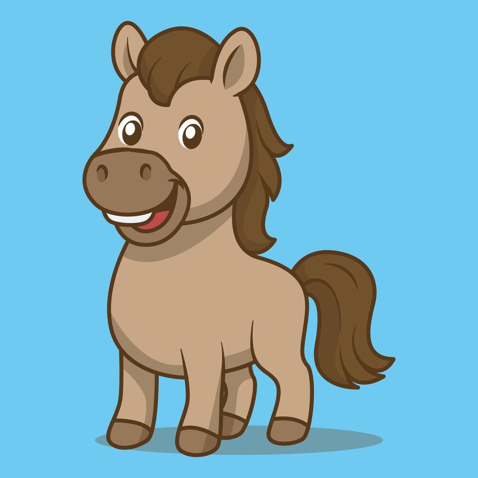 cartoon horse character illustration vector