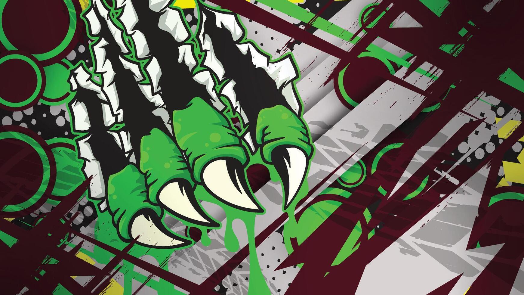 Monster Claw Rip Grunge Racing Background vector
