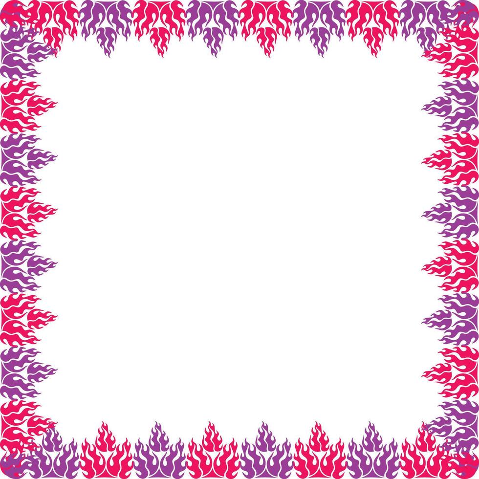 Vibrant Flame Border A Fiery Frame of Crimson and Violet vector