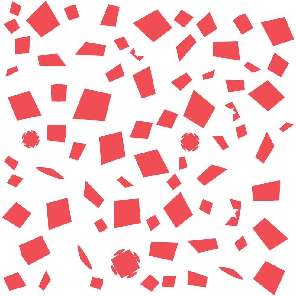 Scattered Red Confetti - Abstract Geometric Composition vector
