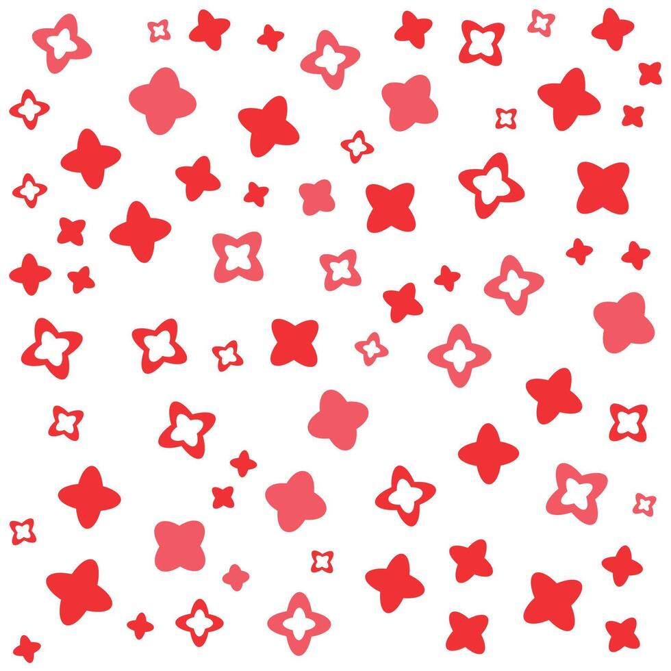 Scattered Red Star Shapes Composition vector