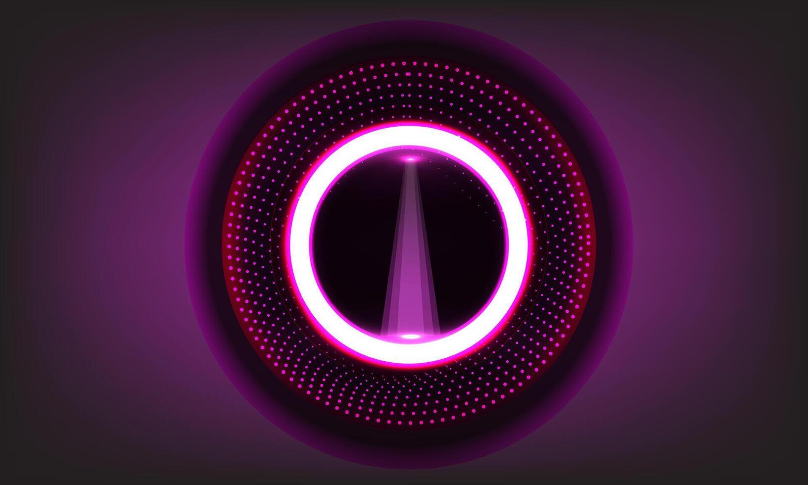 A purple light is shining in a circle vector