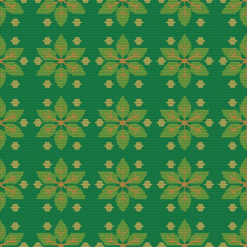 A green and gold pattern with leaves vector