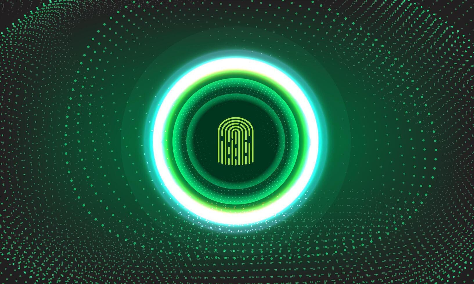 A green circle with a fingerprint on it vector