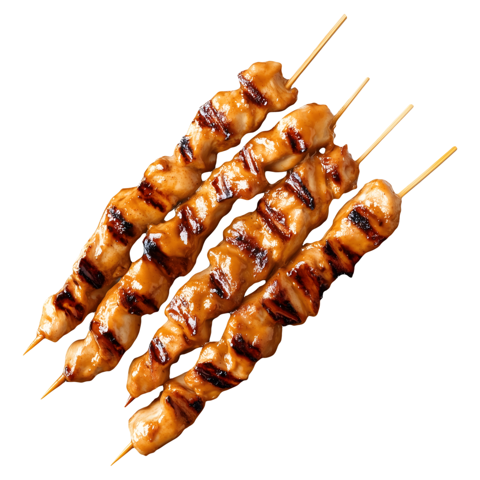 Delicious Grilled Chicken Satay Skewers Close up Food Photography Asian Cuisine png