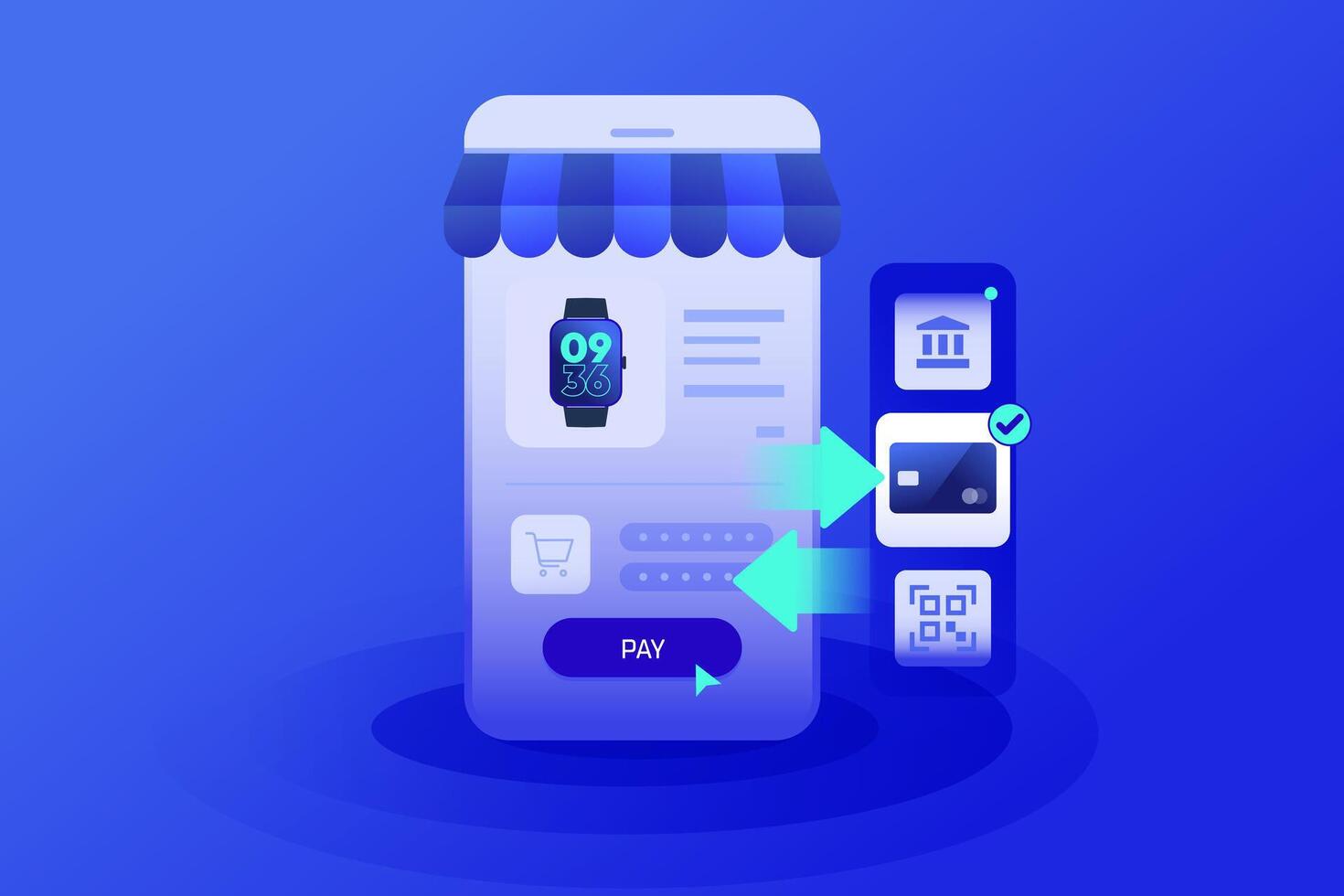 Online Payment Gateways Digital cashier platforms for shop store and marketplaces concept illustration vector