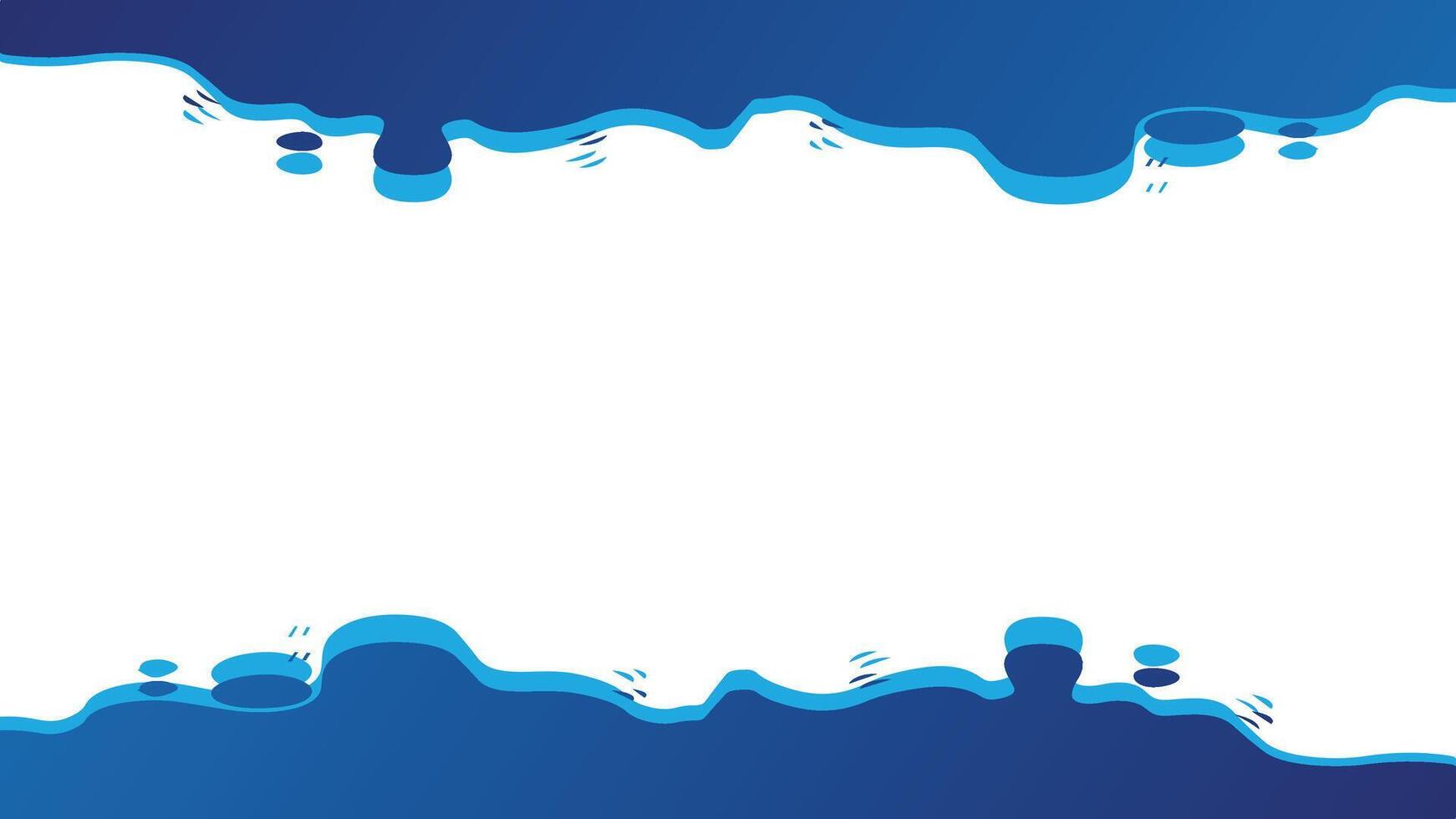 Simple abstract background design with modern style in the form of water drop edges in blue color vector