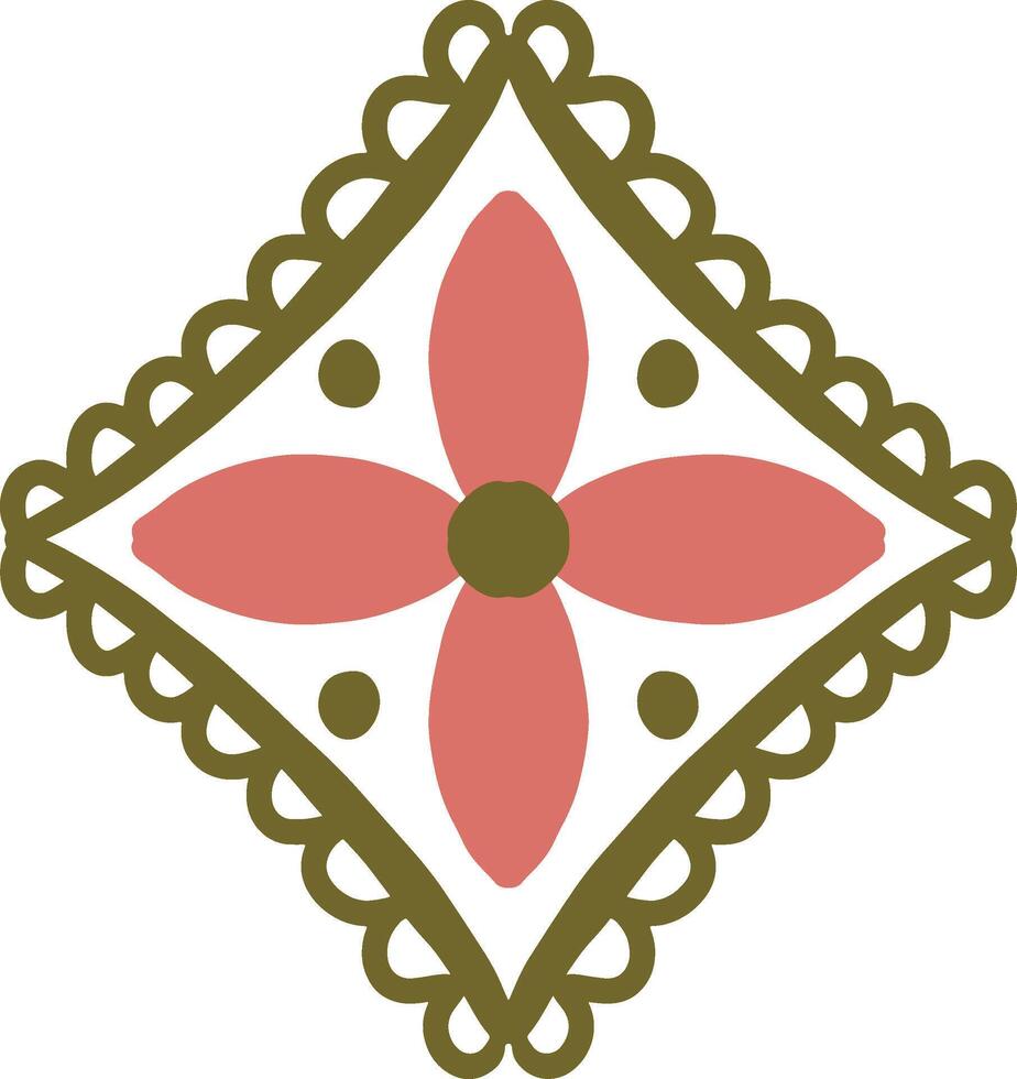 Whimsical floral design with heart-like petals in a symmetrical layout perfect for cheerful and creative projects vector