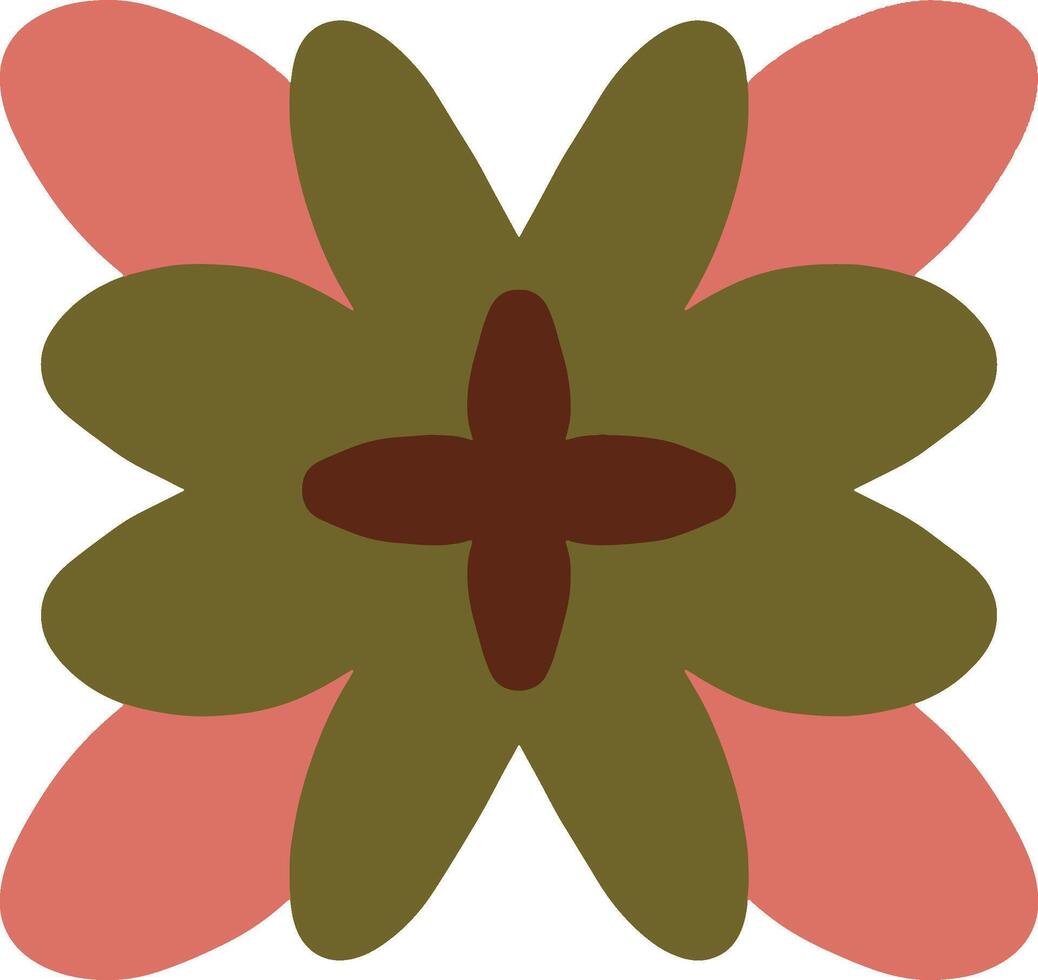 Abstract symmetrical flower with soft heart-shaped petals vector