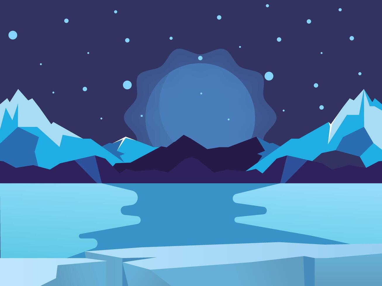 Abstract mountain landscape at night vector