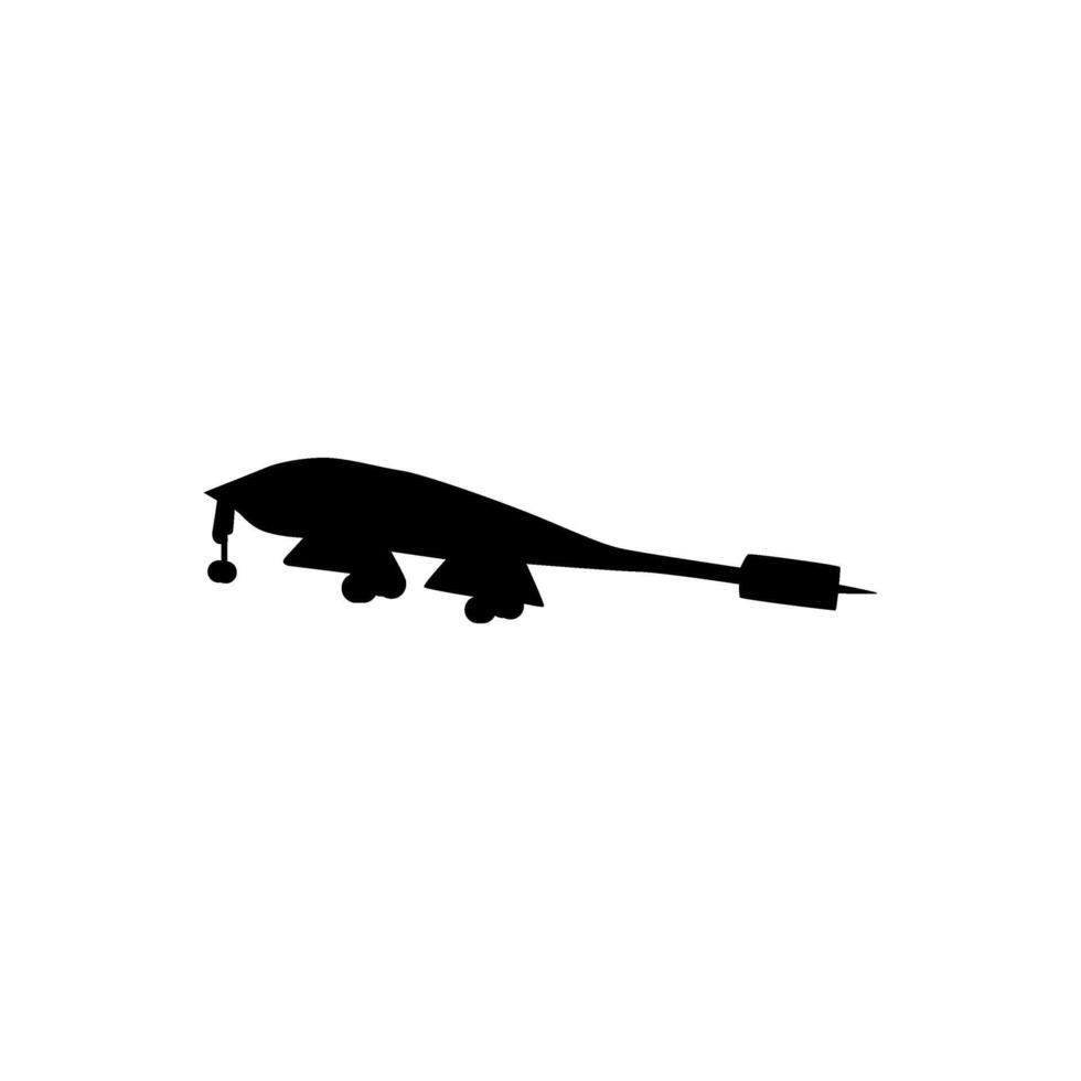 Silhouette of the Jet Fighter, Stealth Bomber Fighter Aircraft, are military aircraft designed primarily for air-to-air combat. vector