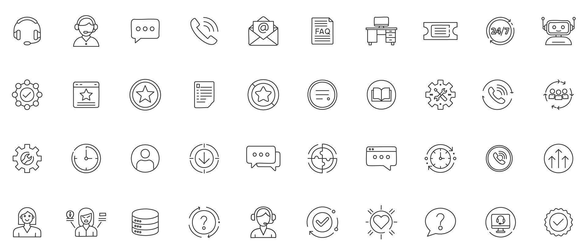 Customer Service Excellence line art icon vector