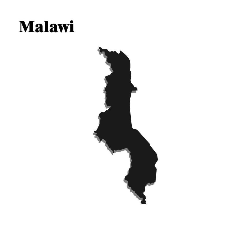 Malawi country map icon black vector