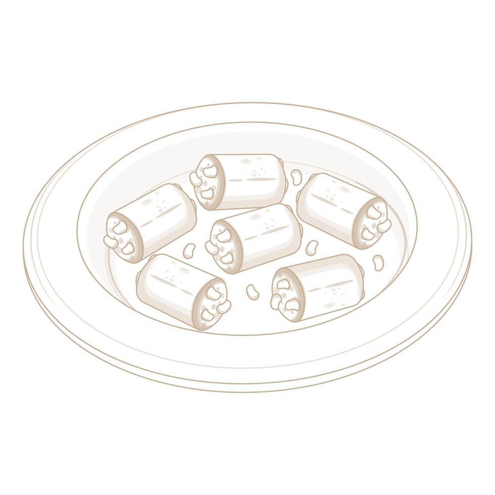 Illustration Logo line art Korean Stick Taffy or Yeot vector
