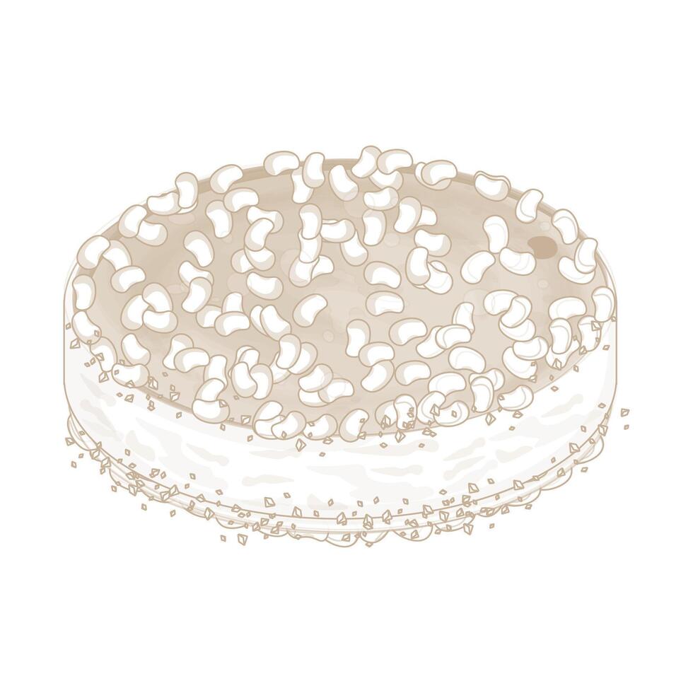 Illustration Logo Line art Sirutteok Korean Layered Rice Cake with Red Beans vector